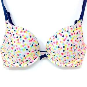Victoria’s Secret Pink Polka Dot Push Up Bra – Size 32A Like New Condition